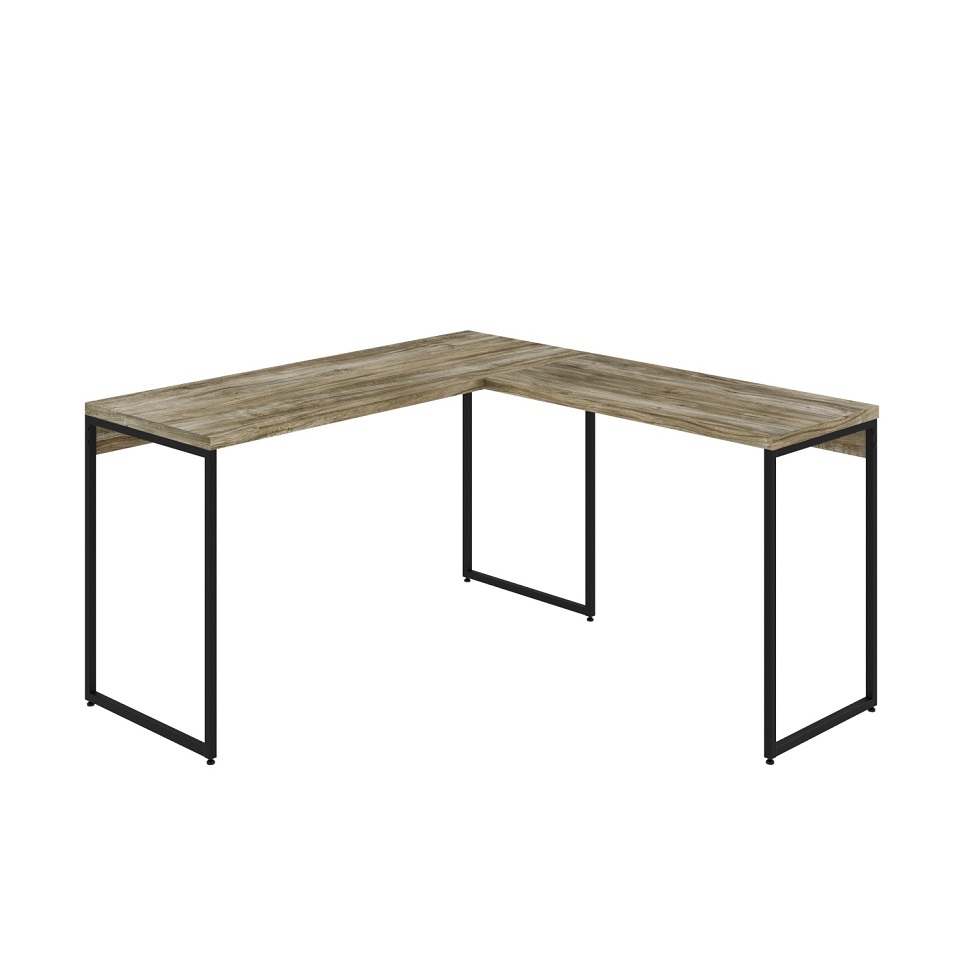 Mesa de Escritório em L Studio Carvalho e Preta 135x140 cm