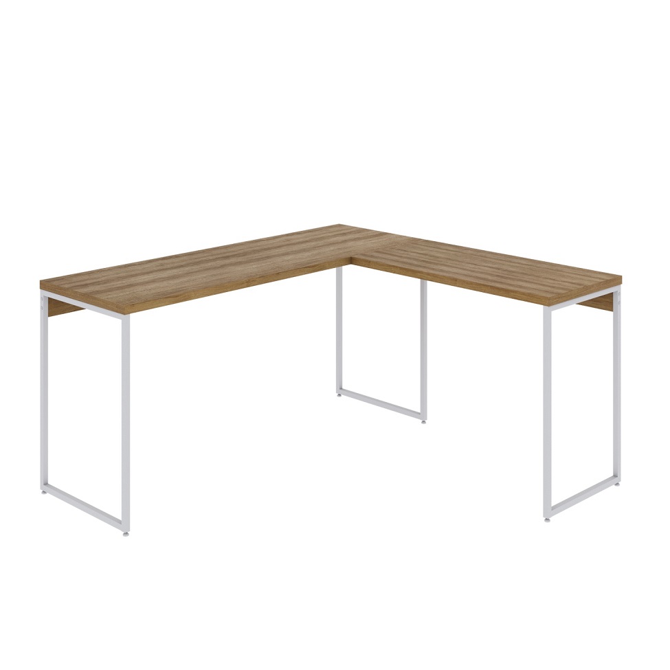 Mesa de Escritório em L Studio Mel e Branca 150x140 cm