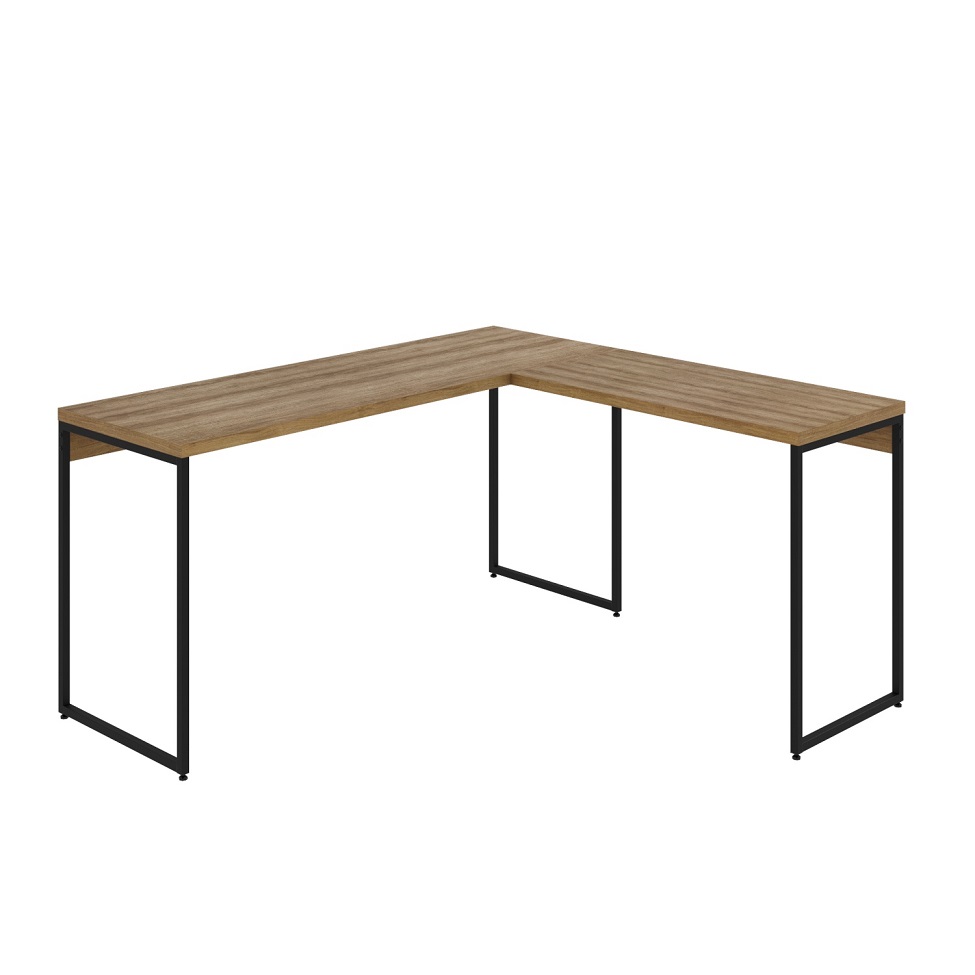 Mesa de Escritório em L Studio Mel e Preta 150x140 cm