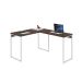 Mesa de Escritório em L Studio Nogal e Branca 120x140 cm