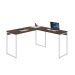 Mesa de Escritório em L Studio Nogal e Branca 135x140 cm