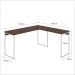 Mesa de Escritório em L Studio Nogal e Branca 150x140 cm