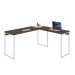 Mesa de Escritório em L Studio Nogal e Branca 150x140 cm