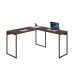 Mesa de Escritório em L Studio Nogal e Preta 135x140 cm