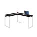 Mesa de Escritório em L Studio Preta e Branca 120x140 cm