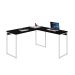 Mesa de Escritório em L Studio Preta e Branca 135x140 cm
