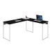 Mesa de Escritório em L Studio Preta e Branca 150x140 cm