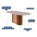 Mesa de Jantar Oval com Tampo de Vidro Julieta Cinamomo e Off White 210 cm