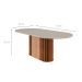 Mesa de Jantar Oval com Tampo de Vidro Julieta Cinamomo e Off White 210 cm