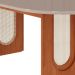 Mesa de Jantar Oval com Tampo de Vidro Valentina Cinamomo e Off White 210 cm