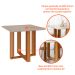 Mesa de Jantar Quadrada Flora Off White e Nature 94 cm