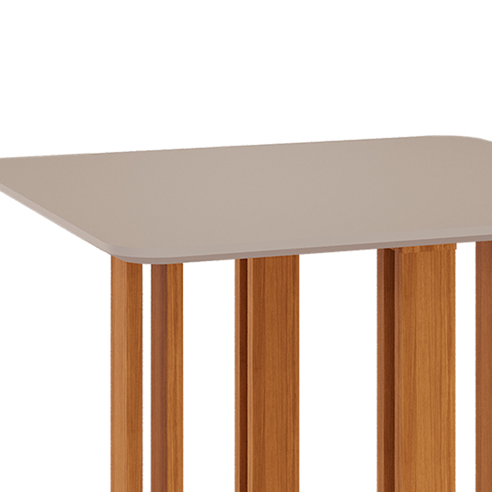 Mesa de Jantar Quadrada Flora Off White e Nature 94 cm