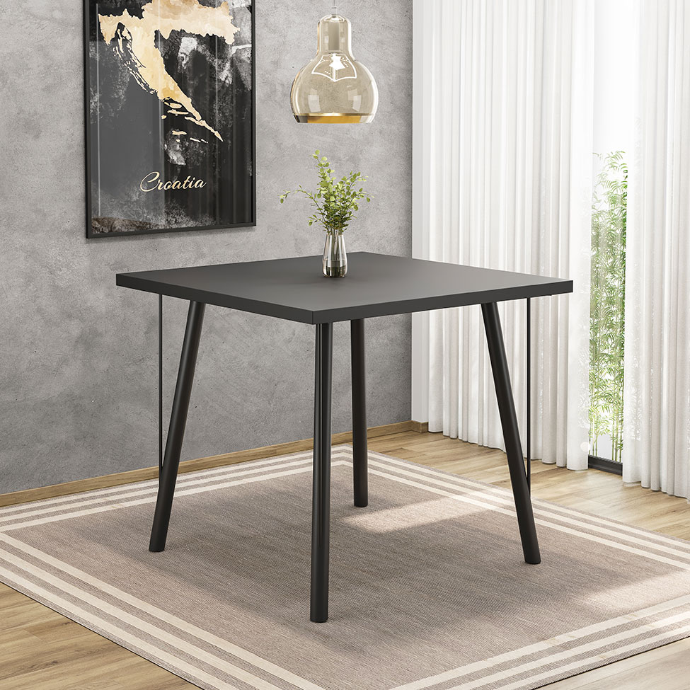 Mesa de Jantar Quadrada Yara Preta 80 cm