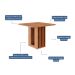 Mesa de Jantar Quadrada com Tampo MDF Ariela Cinamomo 95 cm