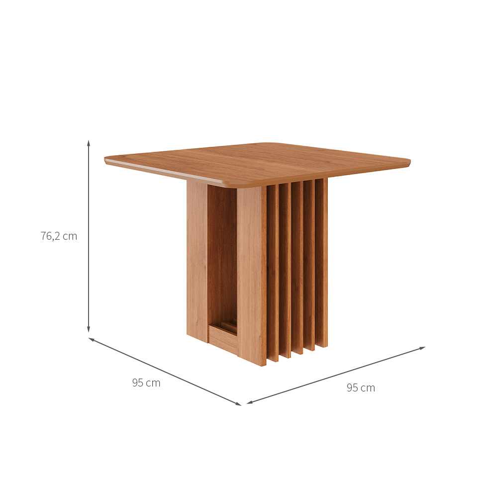 Mesa de Jantar Quadrada com Tampo MDF Ariela Cinamomo 95 cm