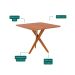 Mesa de Jantar Quadrada com Tampo MDF Cacau Cinamomo e Madeira 95 cm