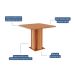 Mesa de Jantar Quadrada com Tampo MDF Sophia Cinamomo 95 cm