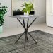 Mesa de Jantar Quadrada com Tampo de Granito Léia Preta Brilhante 70 cm