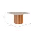 Mesa de Jantar Quadrada com Tampo de Vidro Ana Off White e Cinamomo 130 cm
