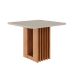 Mesa de Jantar Quadrada com Tampo de Vidro Ariela Off White e Cinamomo 95 cm