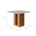 Mesa de Jantar Quadrada com Tampo de Vidro Ariela Off White e Cinamomo 95 cm