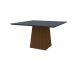 Mesa de Jantar Quadrada com Tampo de Vidro Jasmin Cinza e Imbuia 135 cm