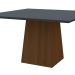Mesa de Jantar Quadrada com Tampo de Vidro Jasmin Cinza e Imbuia 135 cm