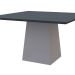 Mesa de Jantar Quadrada com Tampo de Vidro Jasmin Cinza e Off White 135 cm