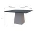 Mesa de Jantar Quadrada com Tampo de Vidro Jasmin Cinza e Off White 135 cm