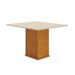 Mesa de Jantar Quadrada com Tampo de Vidro Napoli Off White e Freijó 90 cm