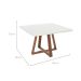 Mesa de Jantar Quadrada com Tampo de Vidro Off White Bennett Natural 135 cm