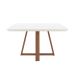 Mesa de Jantar Quadrada com Tampo de Vidro Off White Bennett Natural 135 cm