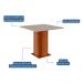 Mesa de Jantar Quadrada com Tampo de Vidro Sophia Cinamomo e Off White 95 cm