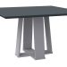 Mesa de Jantar Quadrada com Tampo de Vidro Valencia Cinza e Off White 135 cm