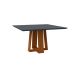 Mesa de Jantar Quadrada com Tampo de Vidro Valencia Cinza e Ype 135 cm