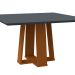 Mesa de Jantar Quadrada com Tampo de Vidro Valencia Cinza e Ype 135 cm