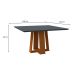 Mesa de Jantar Quadrada com Tampo de Vidro Valencia Cinza e Ype 135 cm