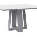 Mesa de Jantar Quadrada com Tampo de Vidro Valencia Off White 135 cm