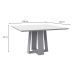 Mesa de Jantar Quadrada com Tampo de Vidro Valencia Off White 135 cm