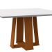 Mesa de Jantar Quadrada com Tampo de Vidro Valencia Off White e Ype 135 cm