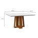 Mesa de Jantar Quadrada com Tampo de Vidro Valencia Off White e Ype 135 cm