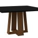Mesa de Jantar Quadrada com Tampo de Vidro Valencia Preta e Imbuia 135 cm