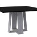 Mesa de Jantar Quadrada com Tampo de Vidro Valencia Preta e Off White 135 cm