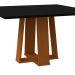 Mesa de Jantar Quadrada com Tampo de Vidro Valencia Preta e Ype 135 cm