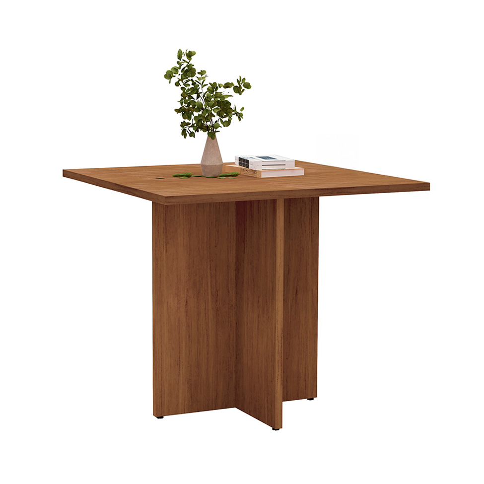 Mesa de Jantar Quadrada com Tampo em MDF Paris Cedro 90 cm