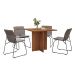 Mesa de Jantar Quadrada com Tampo em MDF Paris Cedro 90 cm