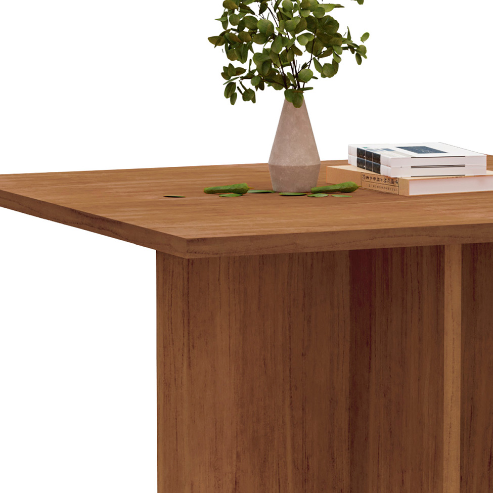 Mesa de Jantar Quadrada com Tampo em MDF Paris Cedro 90 cm