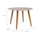 Mesa de Jantar Redonda Dani Madeira e Off White