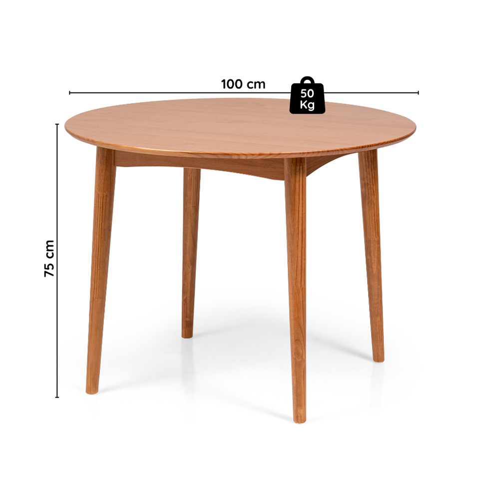 Mesa de Jantar Redonda Olmo Mel 100 cm