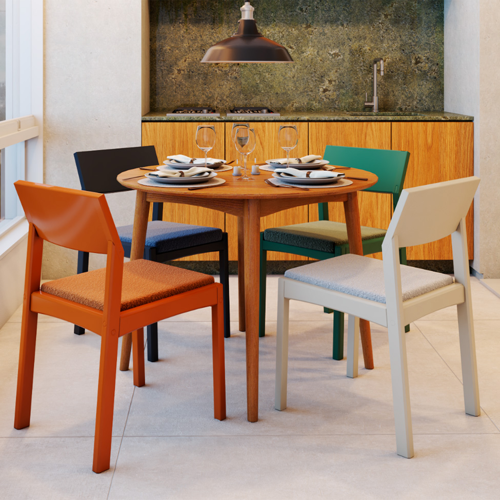 Mesa de Jantar Redonda Olmo Mel 100 cm